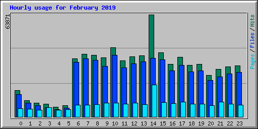 Hourly usage for February 2019