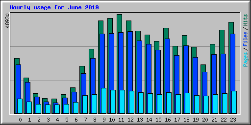 Hourly usage for June 2019